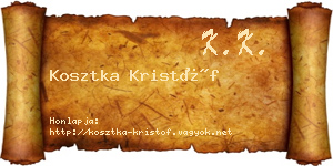 Kosztka Kristóf névjegykártya