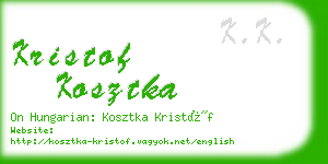 kristof kosztka business card